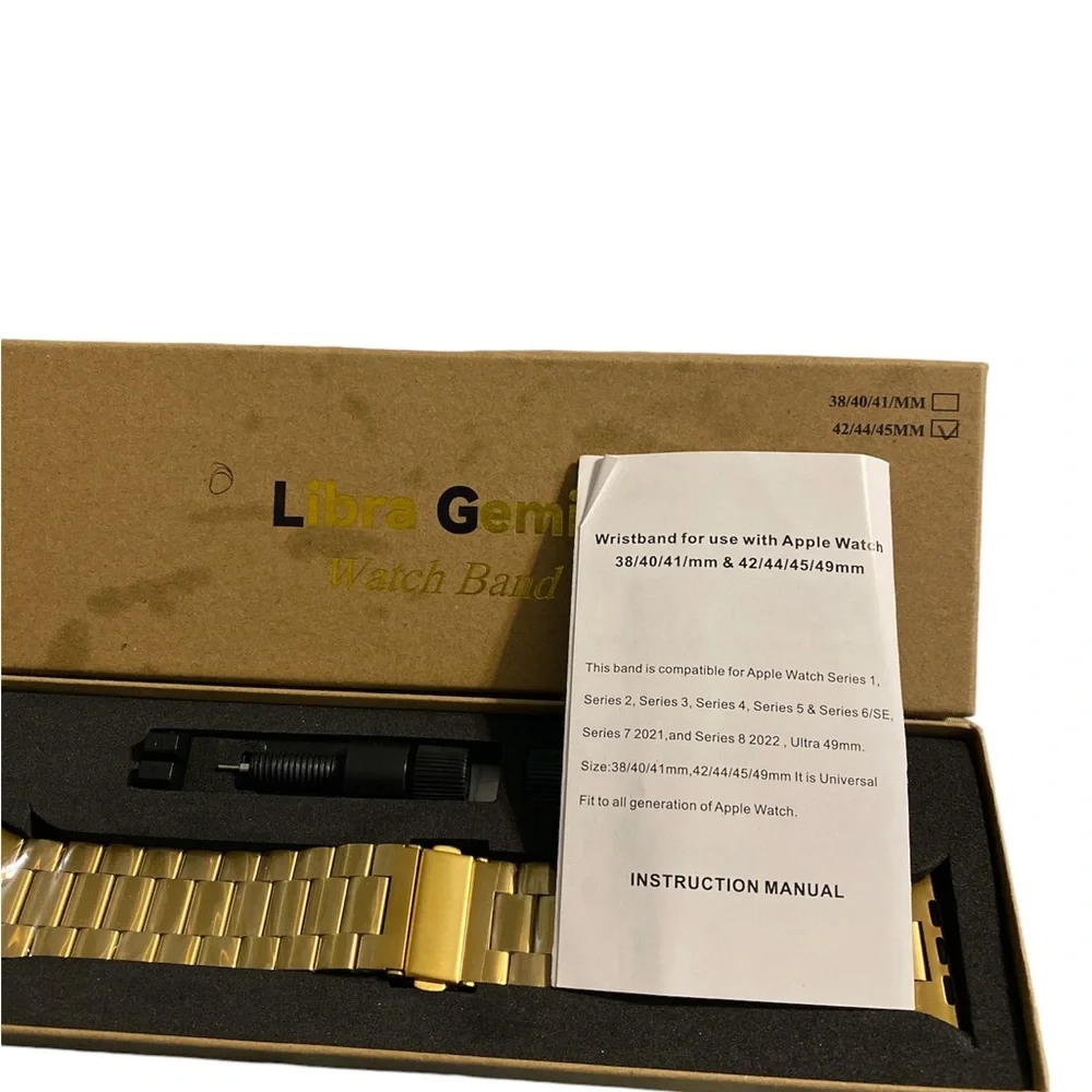 Libra Gemini Stainless Steel Wristband Compatible with Apple Watch 42/44/45 mm